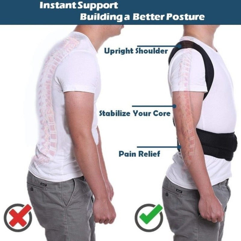Adjustable Back Posture Corrector Belt for Men & Women – Spine Support Shoulder Brace