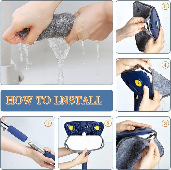 360° Rotatable Triangle Mop Adjustable Self-Wringing Floor Cleane